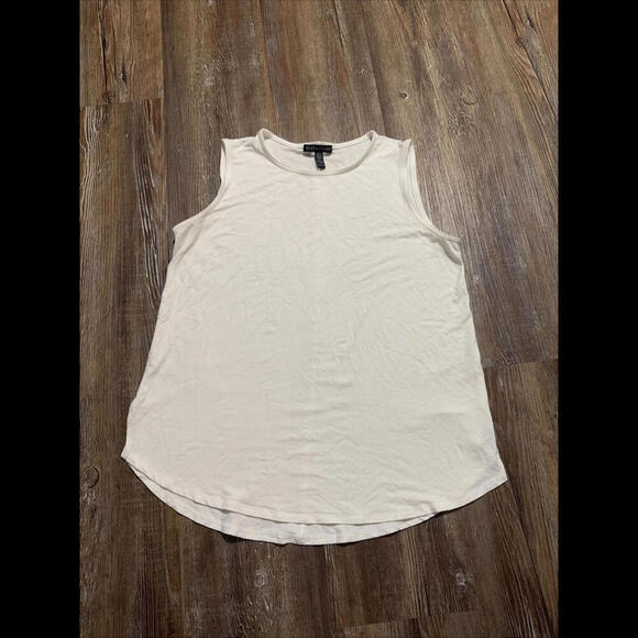 Eileen Fisher Tops - Eileen Fisher White Basic Quiet Luxury Designer Oversized Stretchy Tank XXS